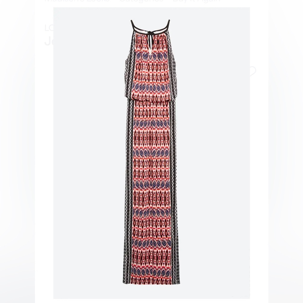 Stitch Fix- size 10 Geo Stripe Sleeveless Front Tie Polyester Maxi Dress